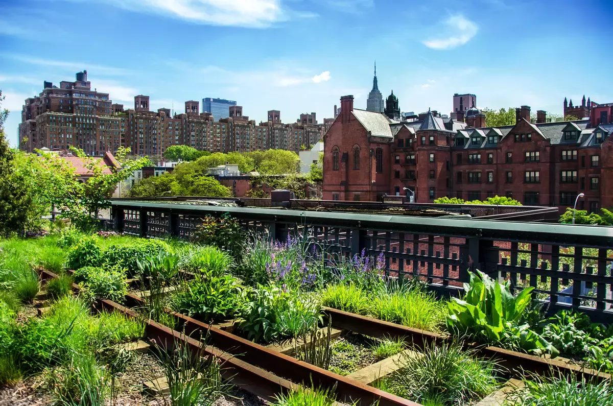 High Line Park - ein Park auf einer historischen renaturierten Bahnstrecke in New York