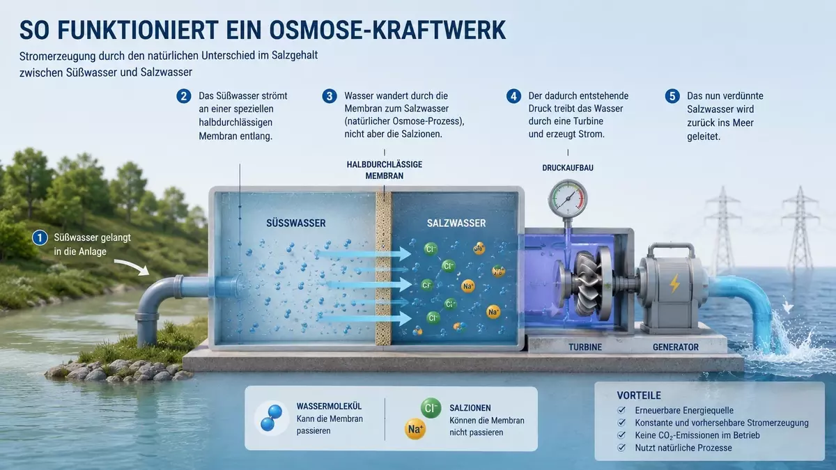 Infografik: so funktioniert ein Osmose-Kraftwerk